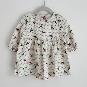 Hanna Andersson Baby Printed Corduroy Dress Size 12-18 Months Holly on Ecru $58